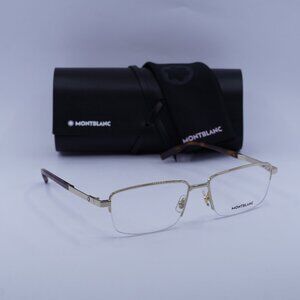Montblanc MB0020O 003 Rectangle Eyeglasses 56mm – Gold/Havana